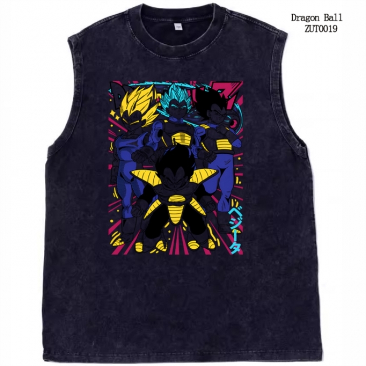 DRAGON BALL Anime peripheral pure cotton washed water used vest T-shirt  from S to 2XL  ZUT0019