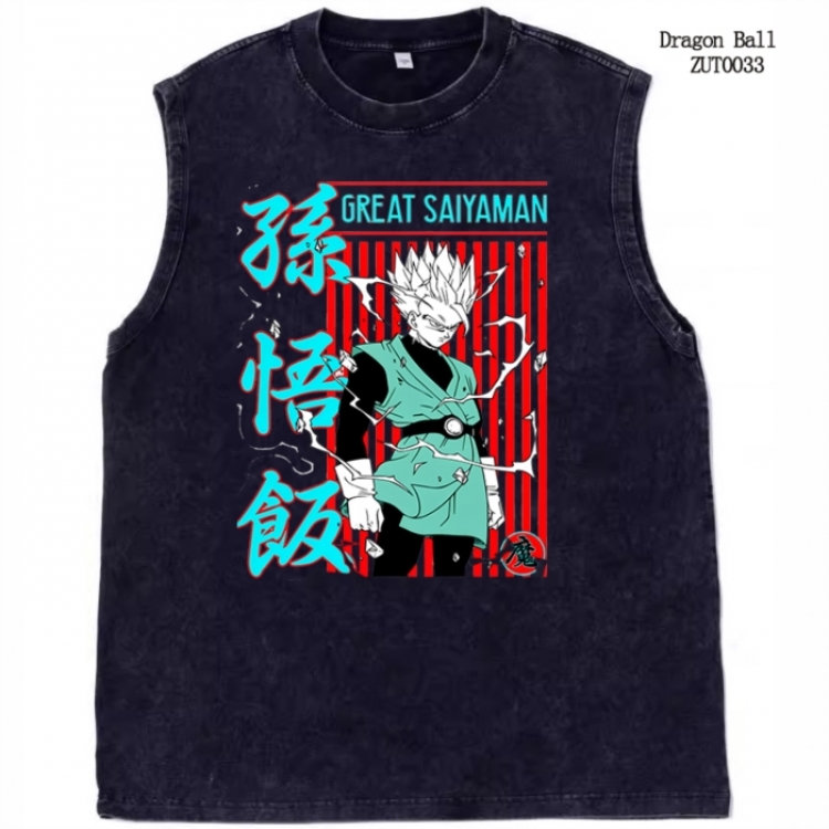 DRAGON BALL Anime peripheral pure cotton washed water used vest T-shirt  from S to 2XL ZUT0033