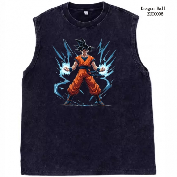 DRAGON BALL Anime peripheral pure cotton washed water used vest T-shirt  from S to 2XL ZUT0006