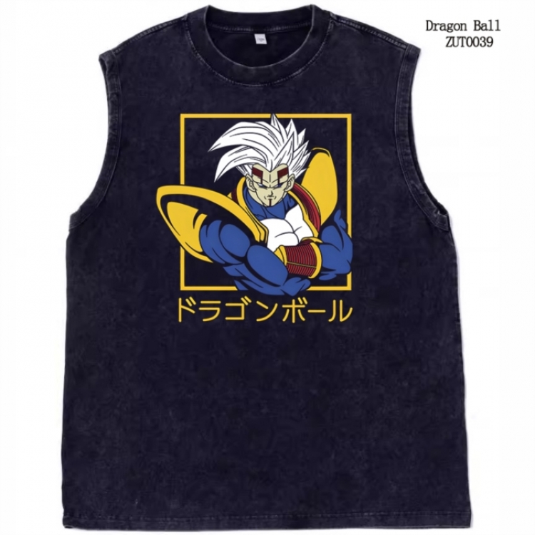 DRAGON BALL Anime peripheral pure cotton washed water used vest T-shirt  from S to 2XL ZUT0039