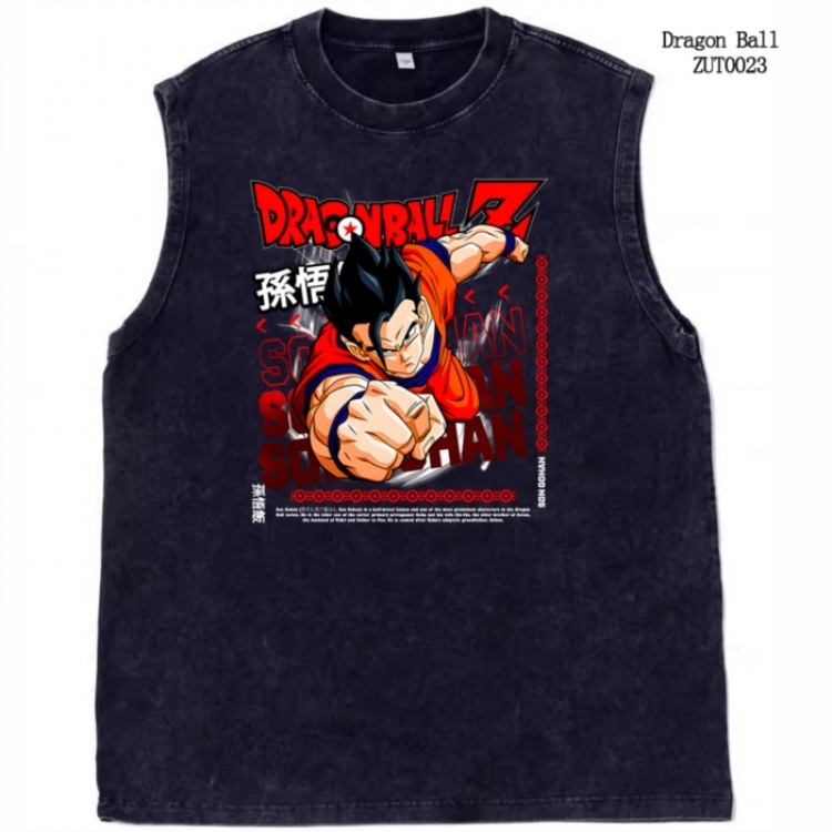 DRAGON BALL Anime peripheral pure cotton washed water used vest T-shirt  from S to 2XL ZUT0023
