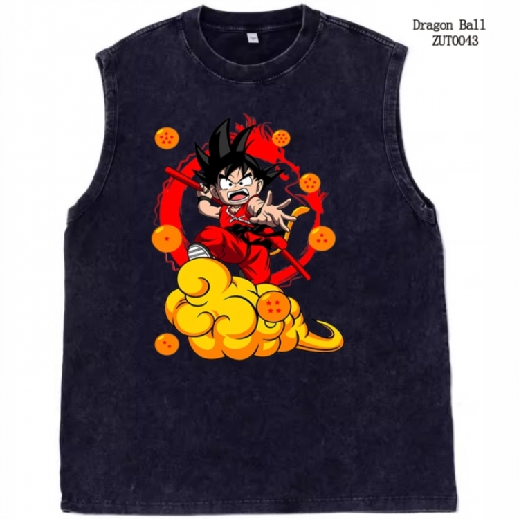 DRAGON BALL Anime peripheral pure cotton washed water used vest T-shirt  from S to 2XL ZUT0043