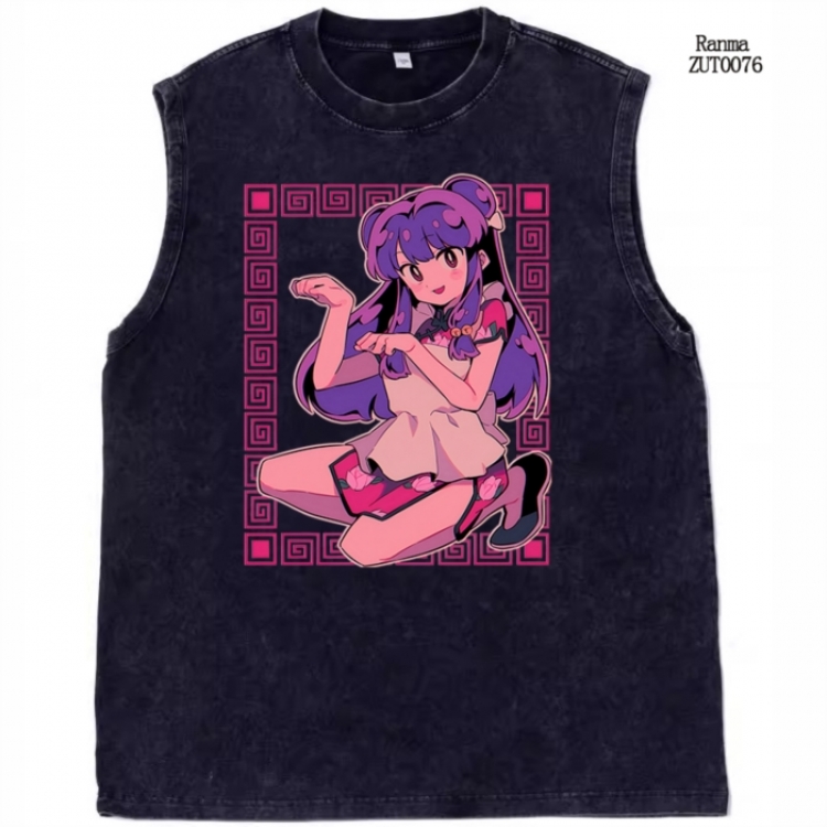 Ranma 1/2 Anime peripheral printed pure cotton vest T-shirt from S to 2XL ZUT0076