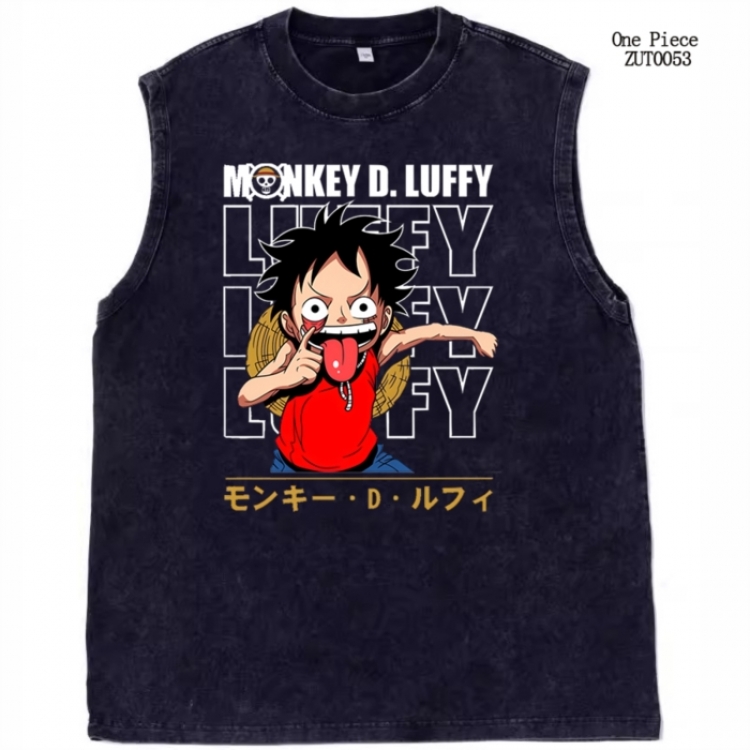 One Piece Anime peripheral pure cotton washed water used vest T-shirt from S to 2XL ZUT0053
