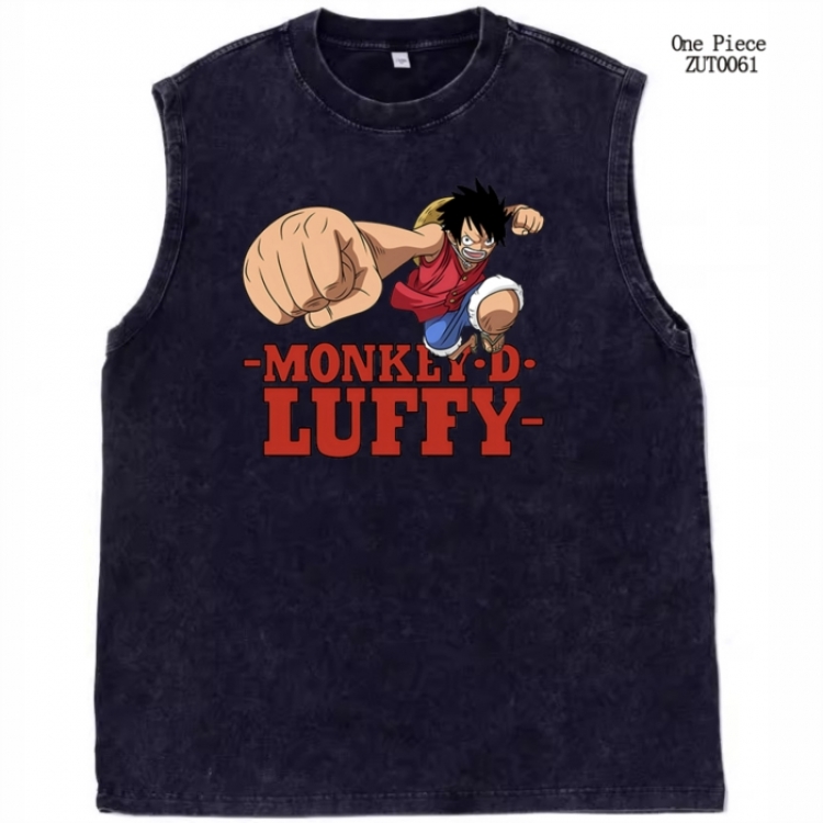 One Piece Anime peripheral pure cotton washed water used vest T-shirt from S to 2XL ZUT0061