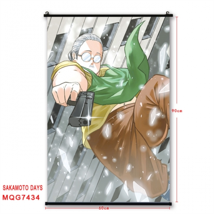 SAKAMOTO DAYS Anime black Plastic rod Cloth painting Wall Scroll 60X90CM MQG7434