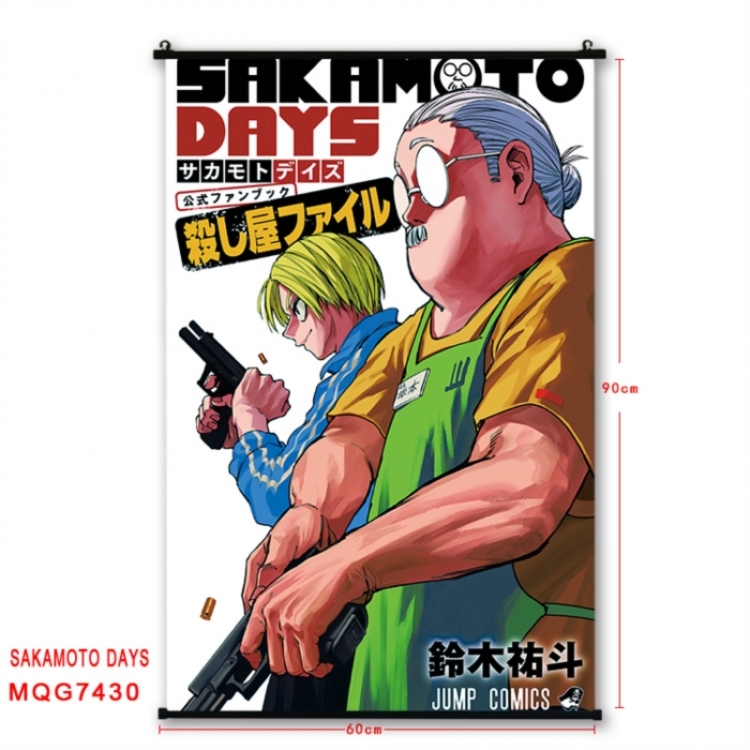 SAKAMOTO DAYS Anime black Plastic rod Cloth painting Wall Scroll 60X90CM MQG7430