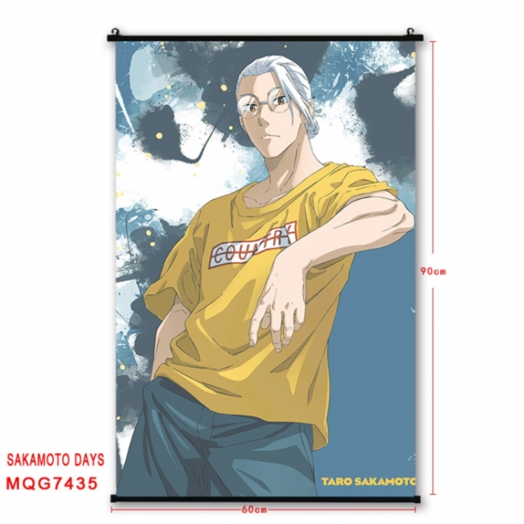 SAKAMOTO DAYS Anime black Plastic rod Cloth painting Wall Scroll 60X90CM MQG7435