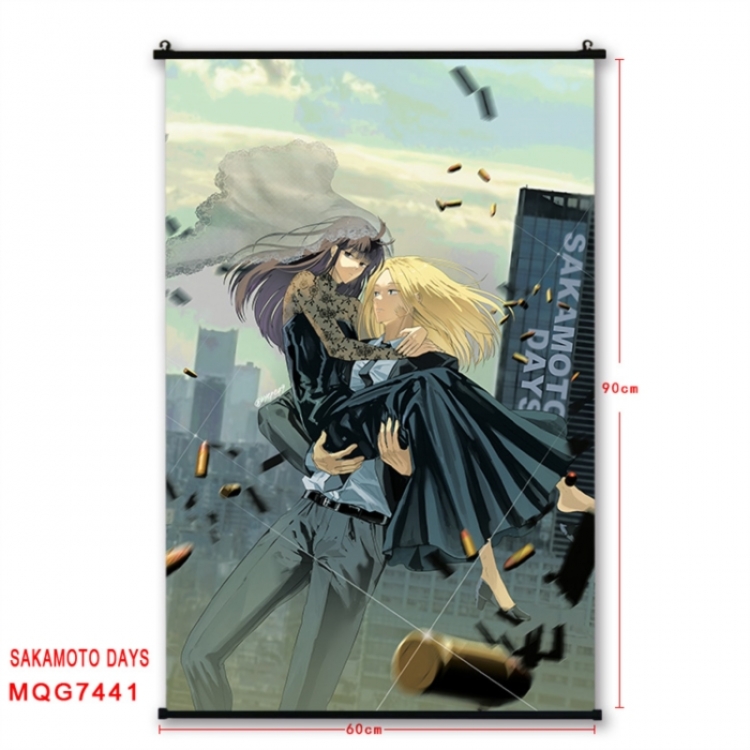 SAKAMOTO DAYS Anime black Plastic rod Cloth painting Wall Scroll 60X90CM MQG7441