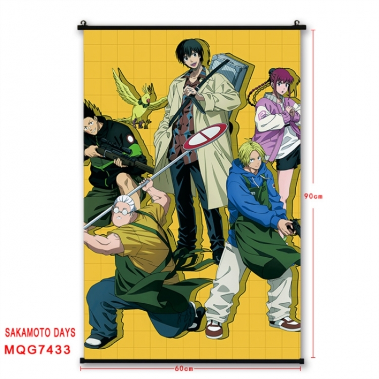 SAKAMOTO DAYS Anime black Plastic rod Cloth painting Wall Scroll 60X90CM MQG7433