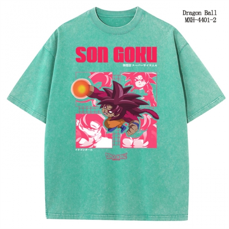 DRAGON BALL Anime peripheral pure cotton washed and worn T-shirt from S to 2XL MXH-4401-2