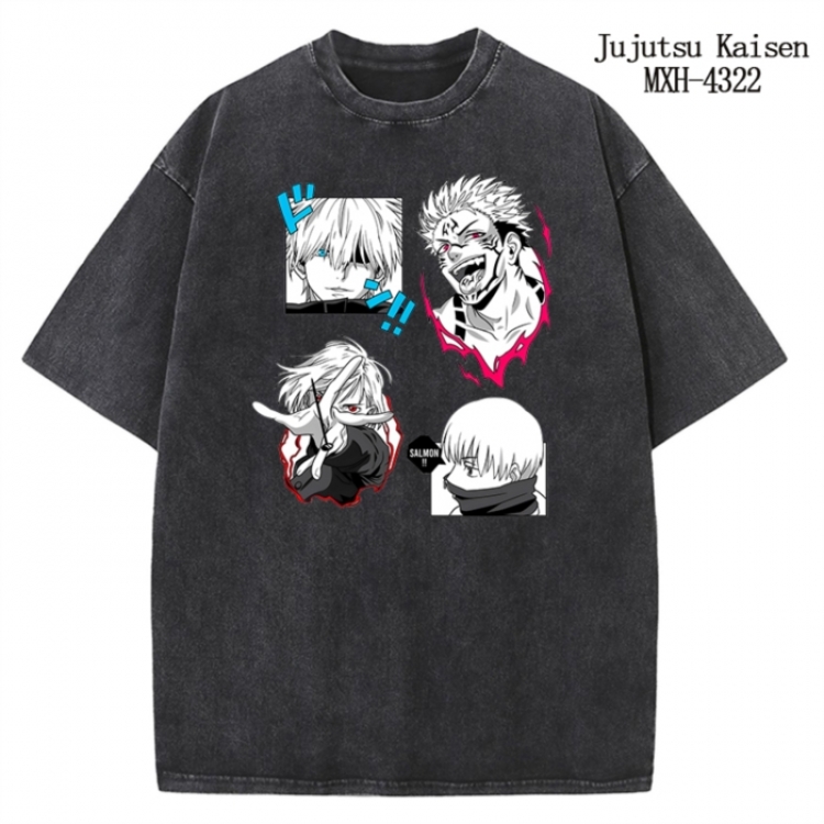 Jujutsu Kaisen Anime peripheral pure cotton washed and worn T-shirt from S to 2XL MXH-4322