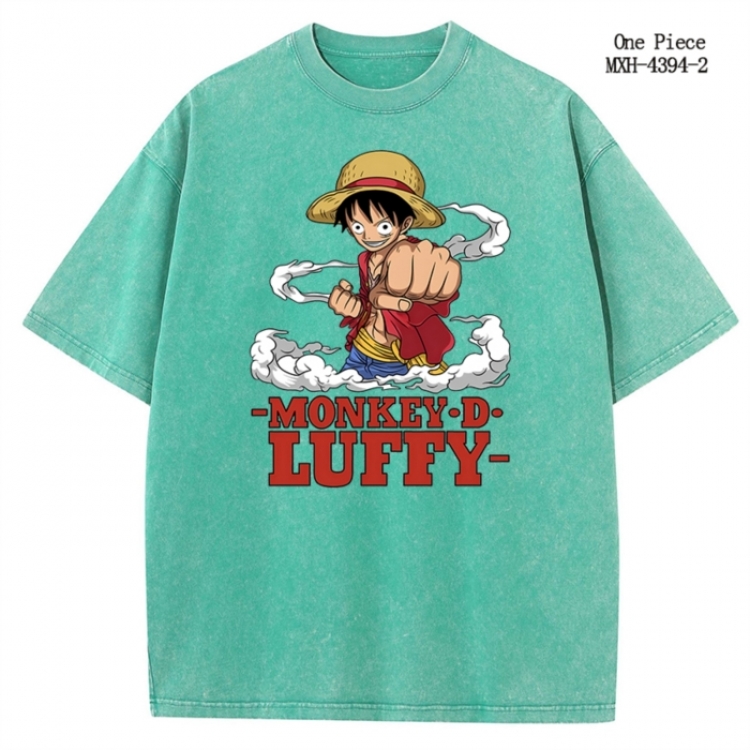 One Piece Anime peripheral pure cotton washed and worn T-shirt from S to 2XL MXH-4394-2