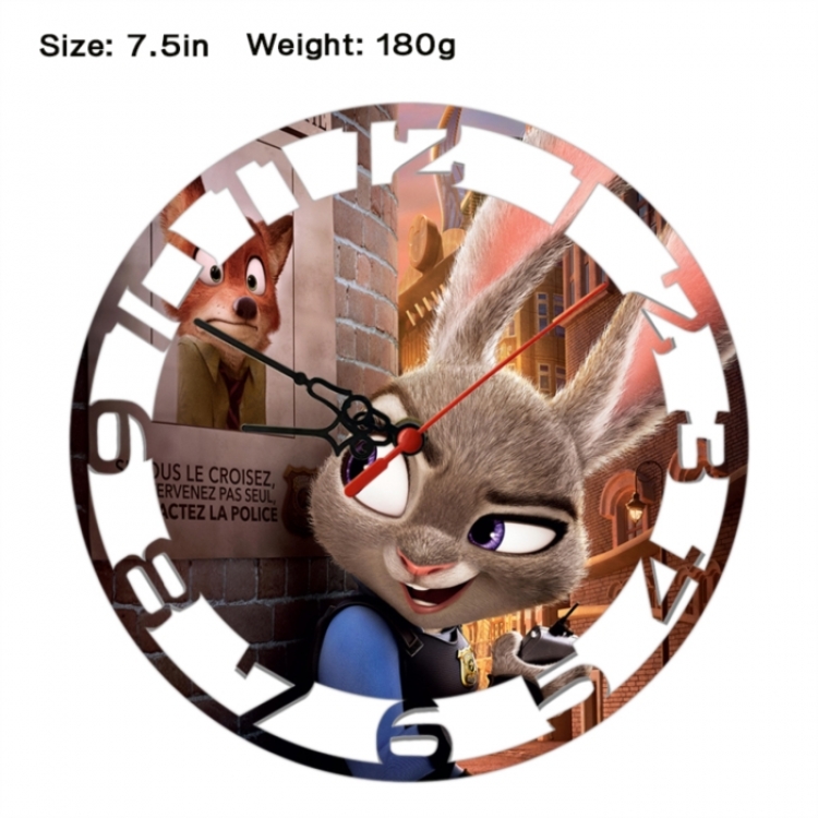Zootopia Anime print alarm clock wall clock personality clock packaging size 25X25X4cm