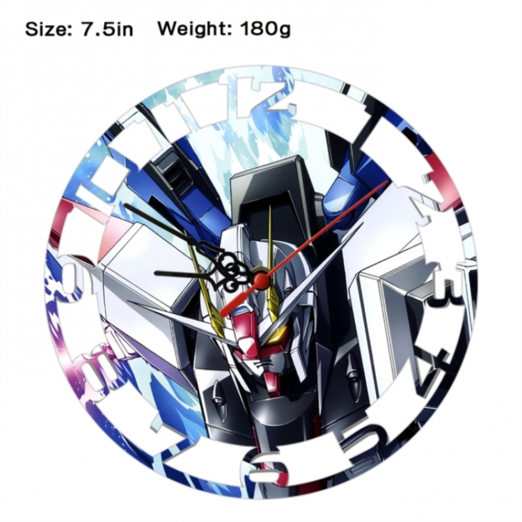 Gundam Anime print alarm clock wall clock personality clock packaging size 25X25X4cm