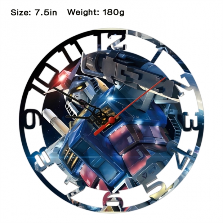 Gundam Anime print alarm clock wall clock personality clock packaging size 25X25X4cm