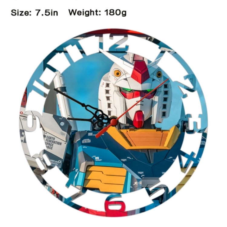Gundam Anime print alarm clock wall clock personality clock packaging size 25X25X4cm