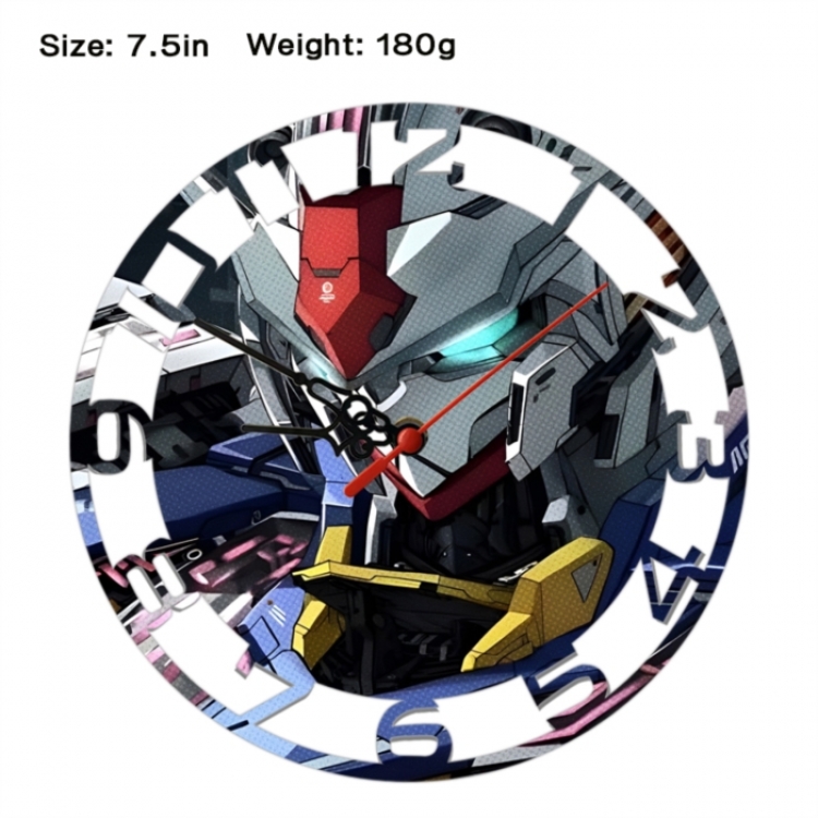 Gundam Anime print alarm clock wall clock personality clock packaging size 25X25X4cm
