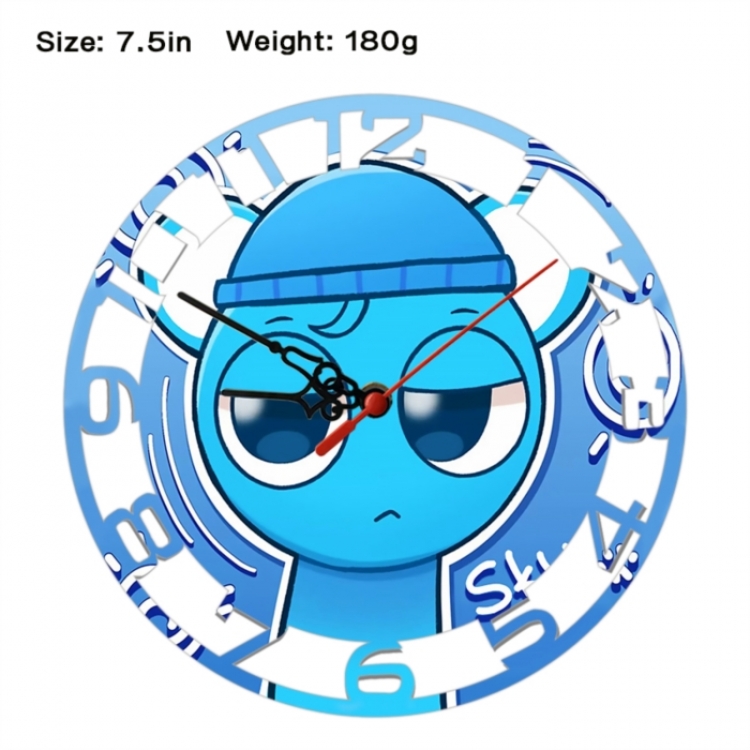 Sprunki Plush Anime print alarm clock wall clock personality clock packaging size 25X25X4cm