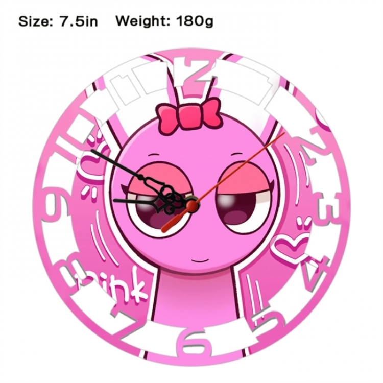 Sprunki Plush Anime print alarm clock wall clock personality clock packaging size 25X25X4cm