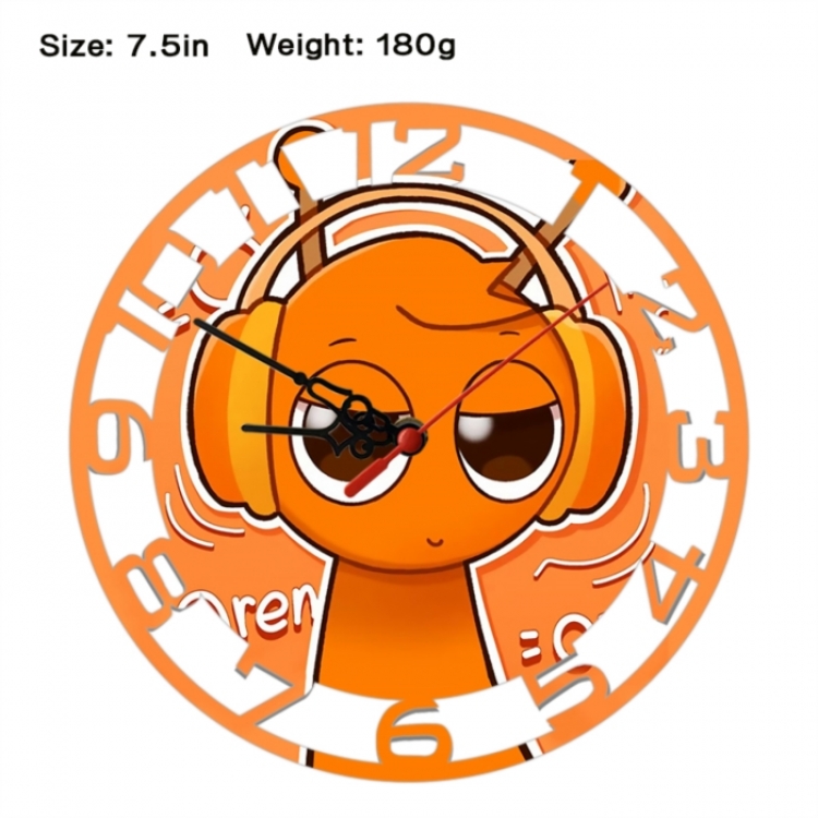 Sprunki Plush Anime print alarm clock wall clock personality clock packaging size 25X25X4cm