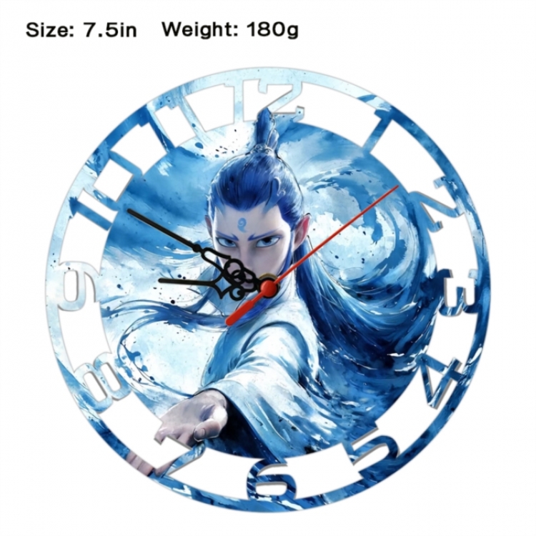 Nezha Anime print alarm clock wall clock personality clock packaging size 25X25X4cm