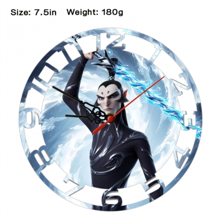 Nezha Anime print alarm clock wall clock personality clock packaging size 25X25X4cm
