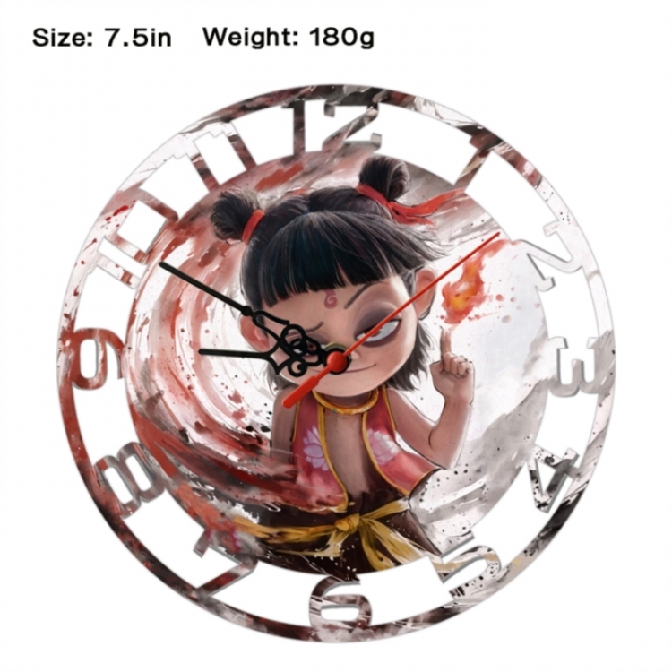 Nezha Anime print alarm clock wall clock personality clock packaging size 25X25X4cm