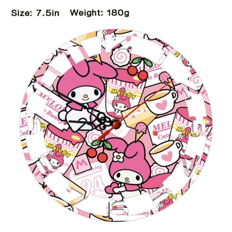 sanrio Anime print alarm clock wall clock personality clock packaging size 25X25X4cm