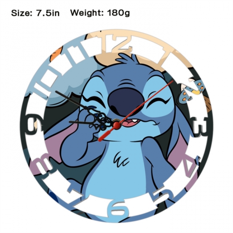 Lilo & Stitch Anime print alarm clock wall clock personality clock packaging size 25X25X4cm