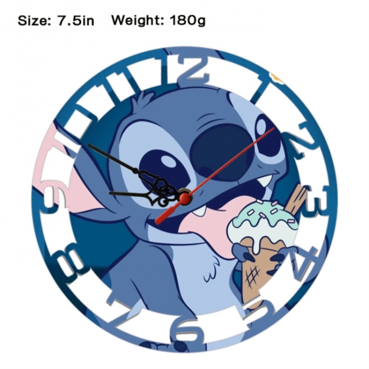 Lilo & Stitch Anime print alarm clock wall clock personality clock packaging size 25X25X4cm