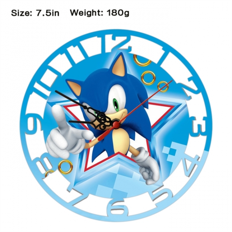  Sonic The Hedgehog Anime print alarm clock wall clock personality clock packaging size 25X25X4cm