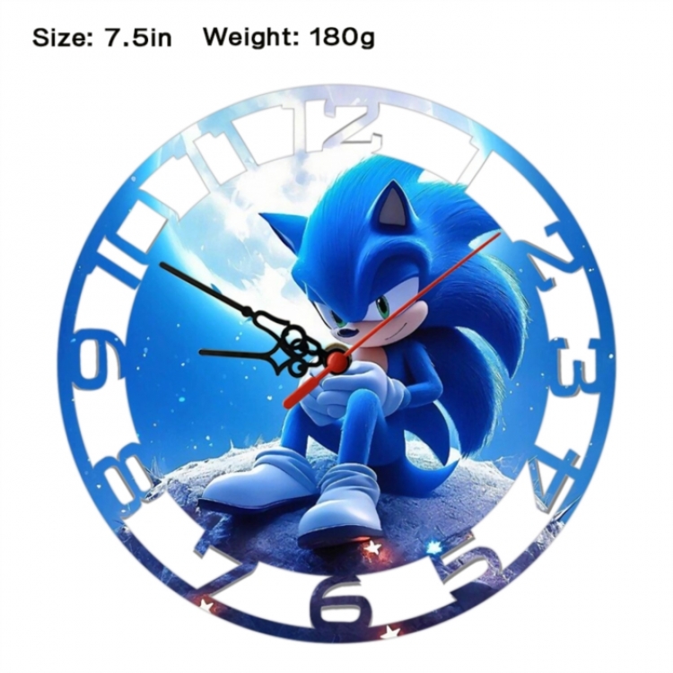  Sonic The Hedgehog Anime print alarm clock wall clock personality clock packaging size 25X25X4cm