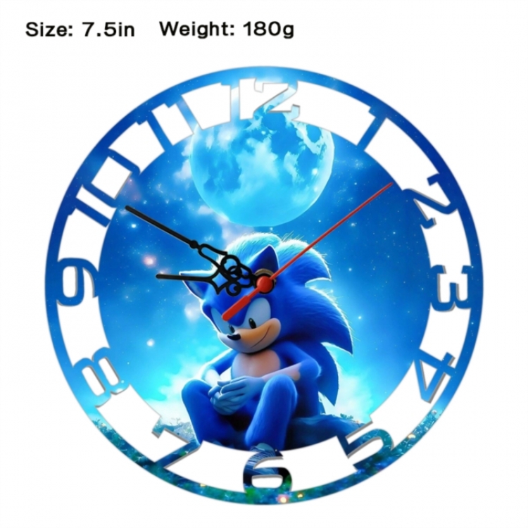  Sonic The Hedgehog Anime print alarm clock wall clock personality clock packaging size 25X25X4cm