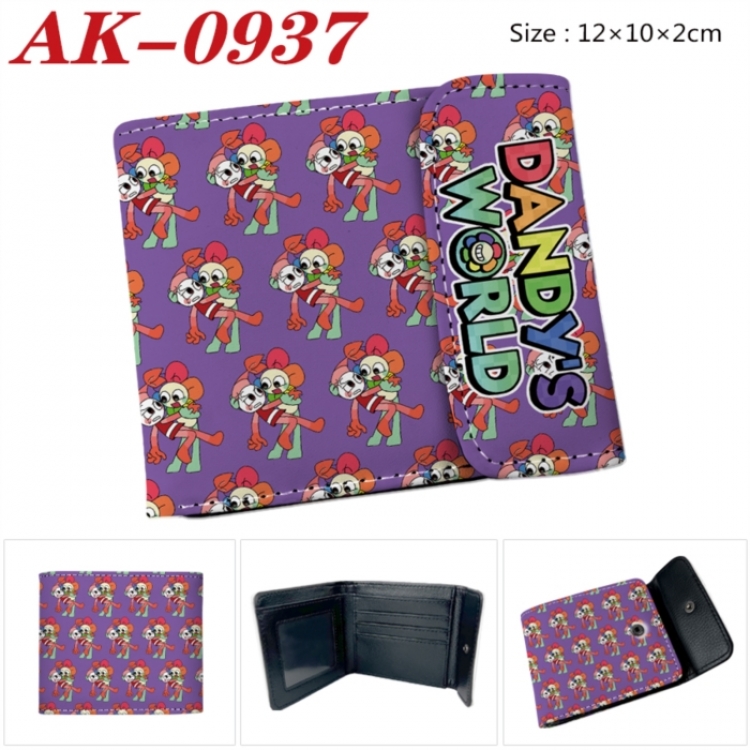 Dandy's World Anime PU leather full color buckle two fold wallet 12X10X2CM