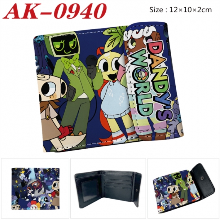 Dandy's World Anime PU leather full color buckle two fold wallet 12X10X2CM