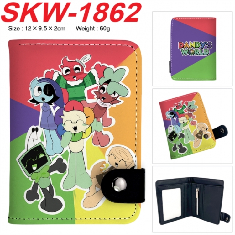 Dandy's World Anime vertical button folding wallet 12X9.5X2CM 60g