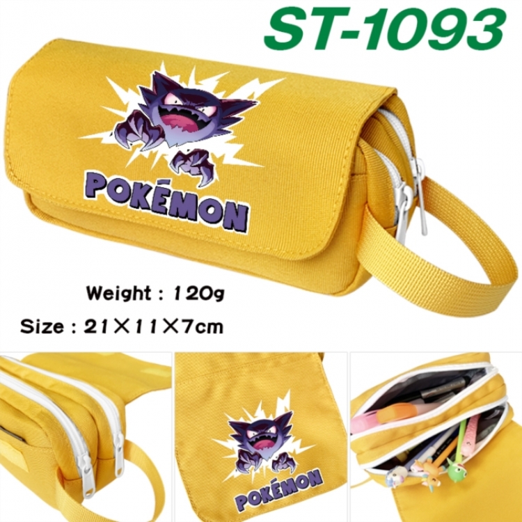 Pokemon Anime waterproof canvas portable double-layer pencil bag cosmetic bag 21x11x7cm