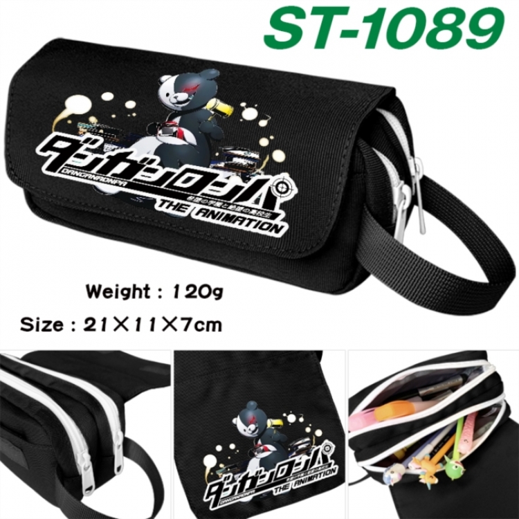 Dangan-Ronpa Anime waterproof canvas portable double-layer pencil bag cosmetic bag 21x11x7cm