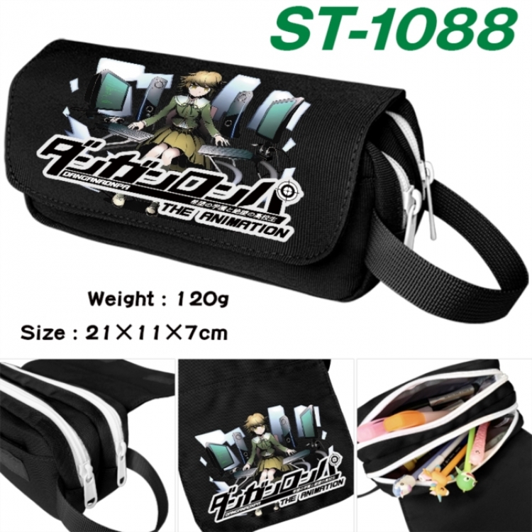 Dangan-Ronpa Anime waterproof canvas portable double-layer pencil bag cosmetic bag 21x11x7cm