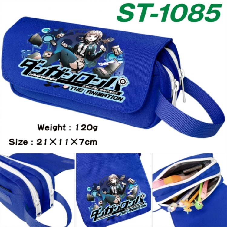 Dangan-Ronpa Anime waterproof canvas portable double-layer pencil bag cosmetic bag 21x11x7cm