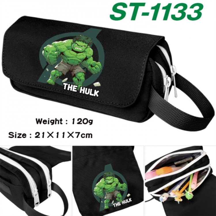 Marvel Anime waterproof canvas portable double-layer pencil bag cosmetic bag 21x11x7cm