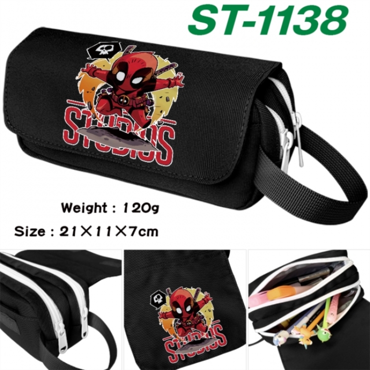 Marvel Anime waterproof canvas portable double-layer pencil bag cosmetic bag 21x11x7cm
