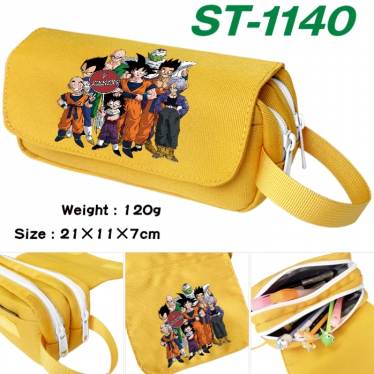 DRAGON BALL Anime waterproof canvas portable double-layer pencil bag cosmetic bag 21x11x7cm