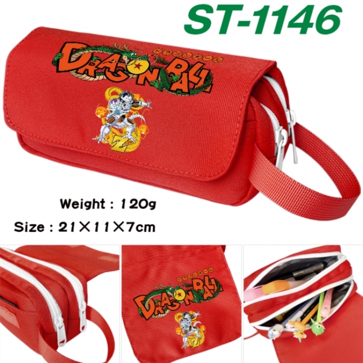DRAGON BALL Anime waterproof canvas portable double-layer pencil bag cosmetic bag 21x11x7cm