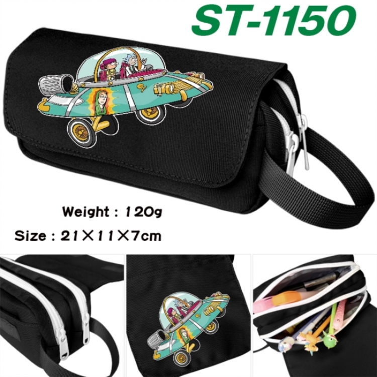Rick and Morty Anime waterproof canvas portable double-layer pencil bag cosmetic bag 21x11x7cm