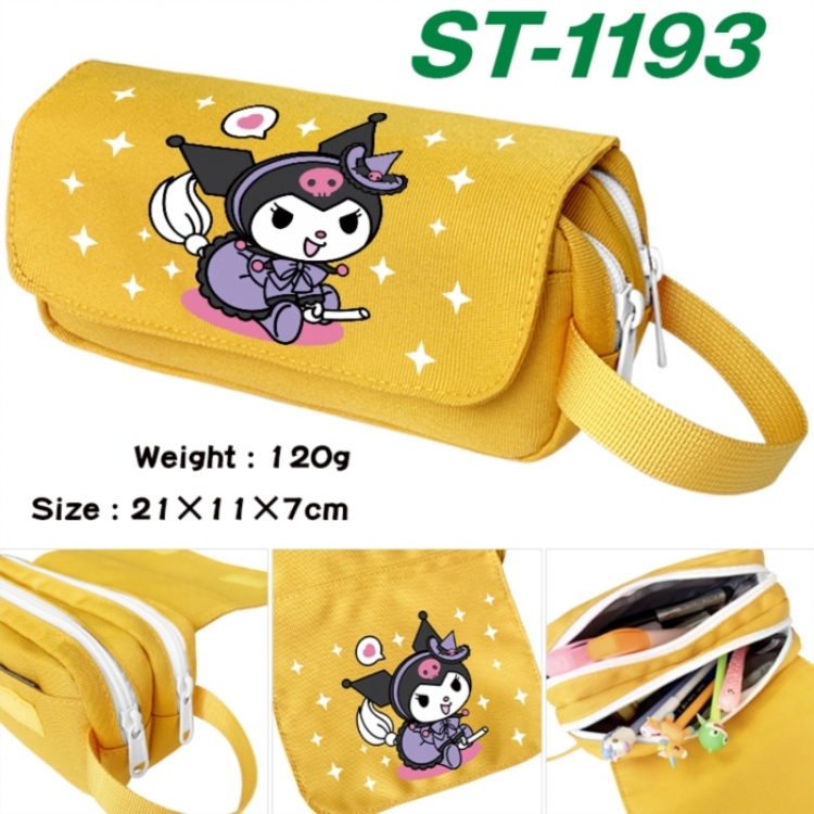 sanrio Anime waterproof canvas portable double-layer pencil bag cosmetic bag 21x11x7cm