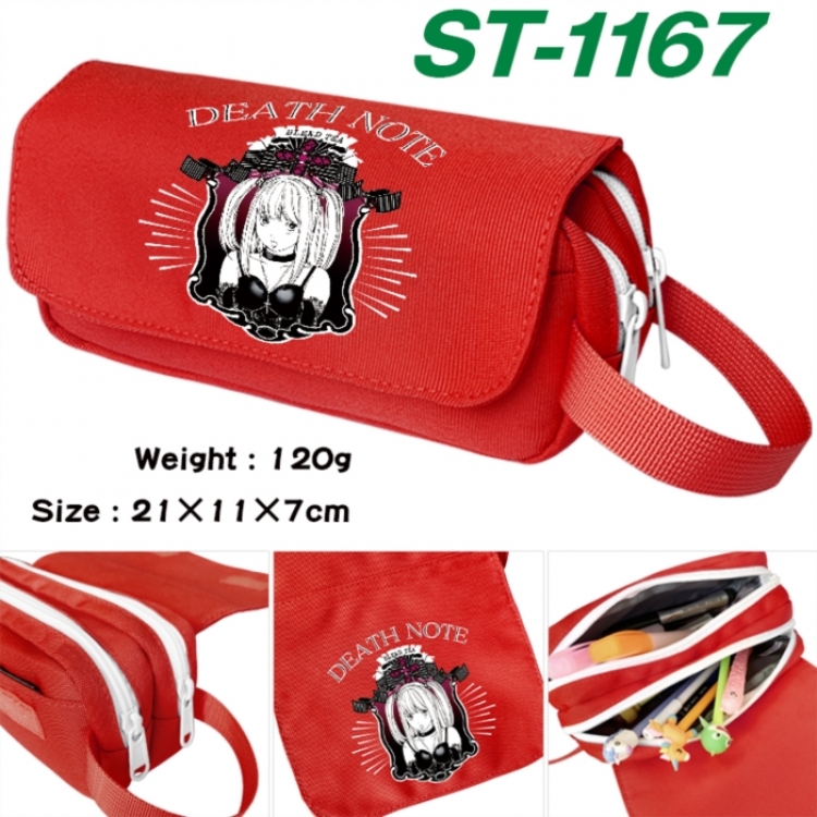 Death note Anime waterproof canvas portable double-layer pencil bag cosmetic bag 21x11x7cm