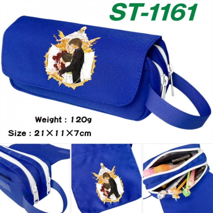 Death note Anime waterproof canvas portable double-layer pencil bag cosmetic bag 21x11x7cm