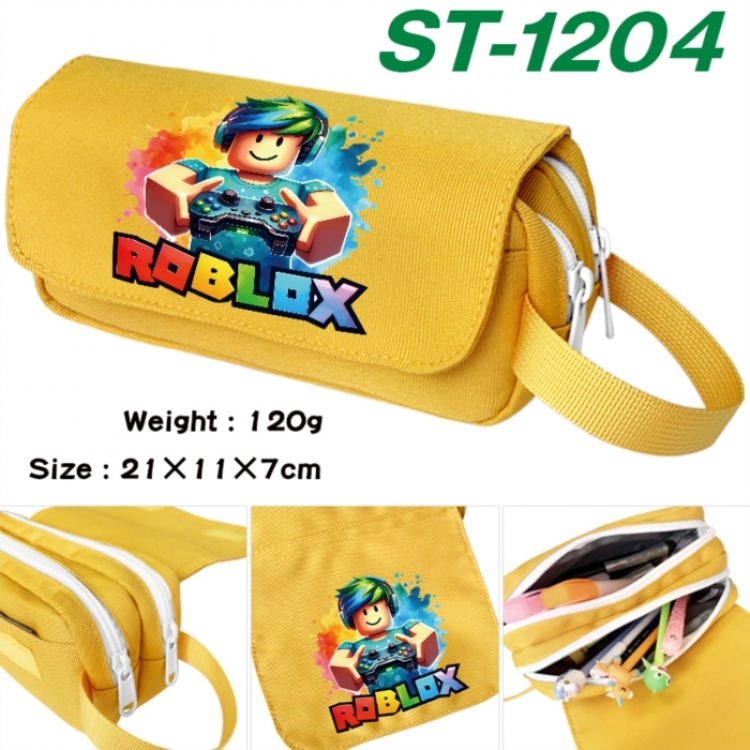 Roblox Anime waterproof canvas portable double-layer pencil bag cosmetic bag 21x11x7cm